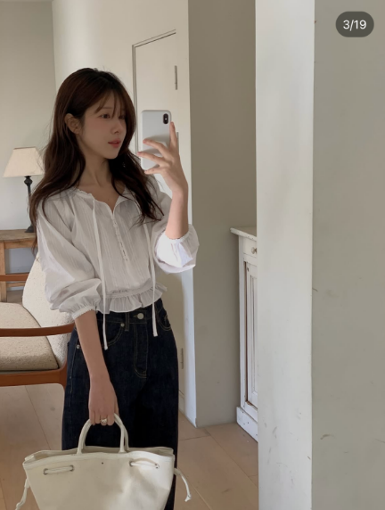 MIELLE-미엘르-OT東大門直郵女裝新款真品時尚襯衫蕾絲衫MIELLE-미엘르-OT襯衫/蕾絲衫