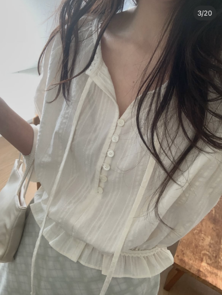 MIELLE-미엘르-OT東大門直郵女裝新款真品時尚襯衫蕾絲衫MIELLE-미엘르-OT襯衫/蕾絲衫