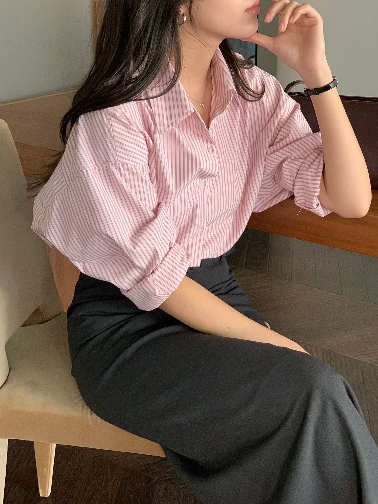 SATURDAY東大門代購女裝新品推薦時尚26春夏熱賣襯衫蕾絲衫SATURDAY襯衫/蕾絲衫圖色2