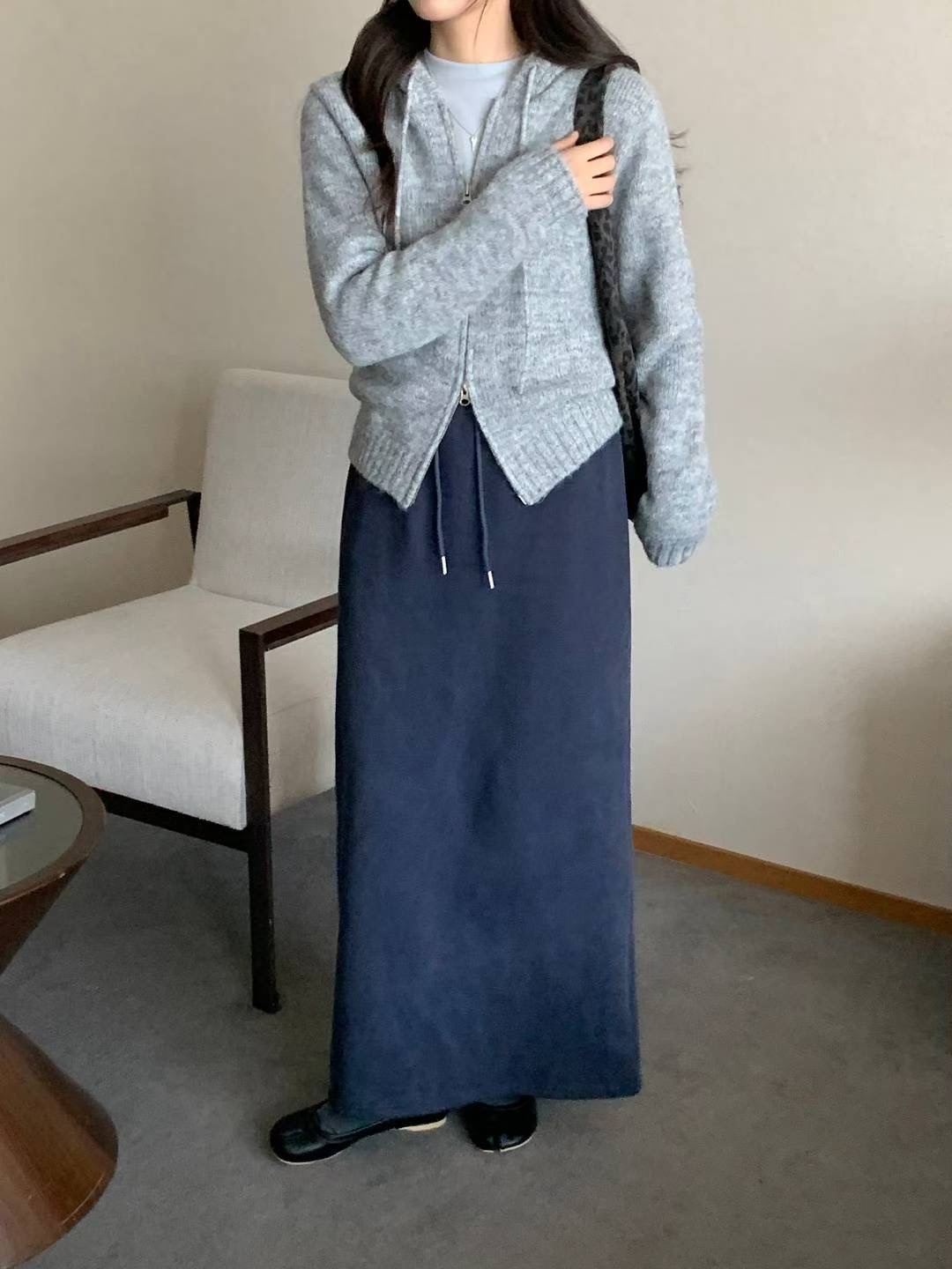 SATURDAY東大門直郵女裝新款休閑人氣推薦真品長裙羊毛條紋SATURDAY長裙圖色2