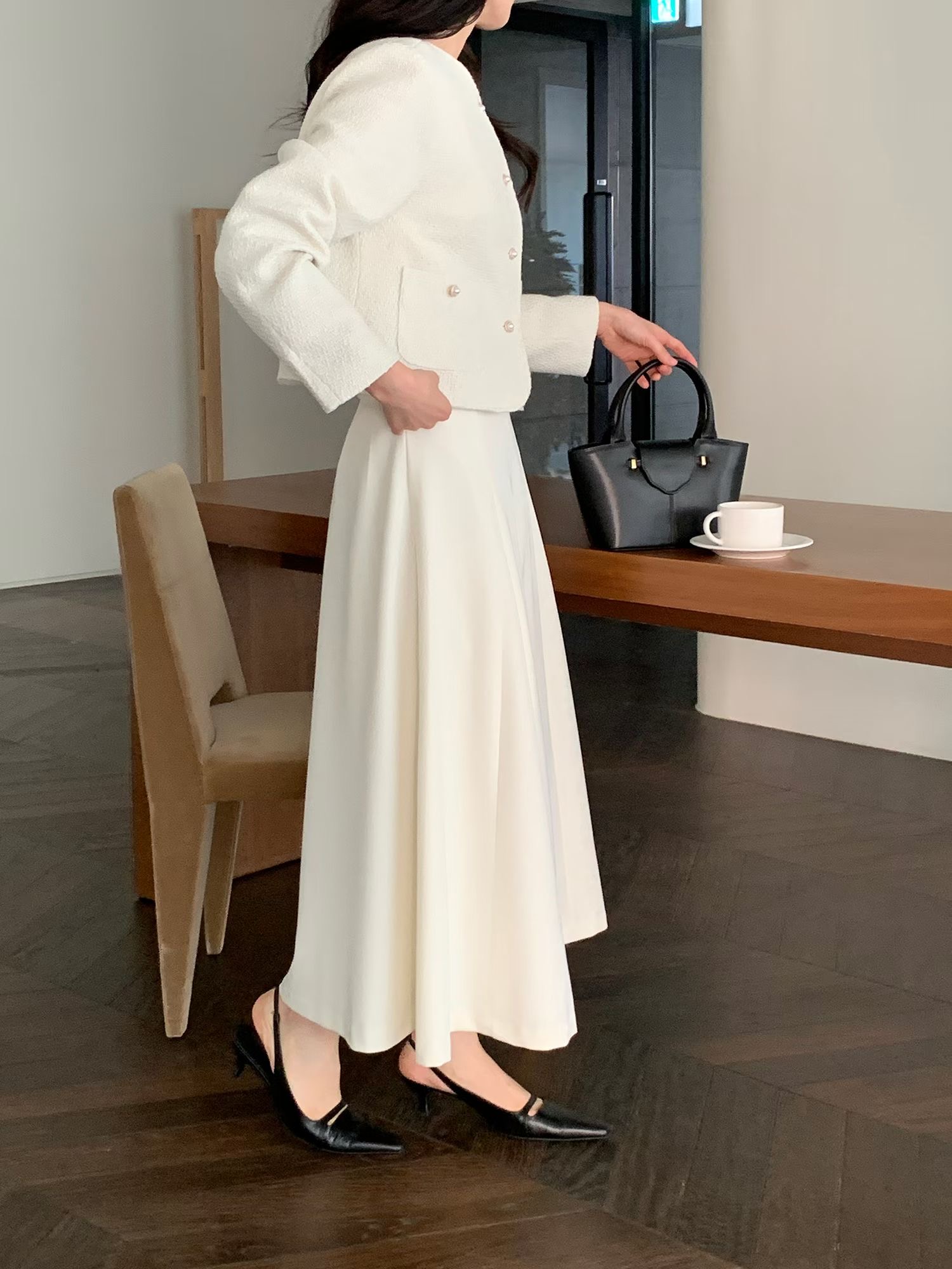 SATURDAY韓國代購女士新品推薦休閑職業時尚26春夏人氣長裙SATURDAY長裙