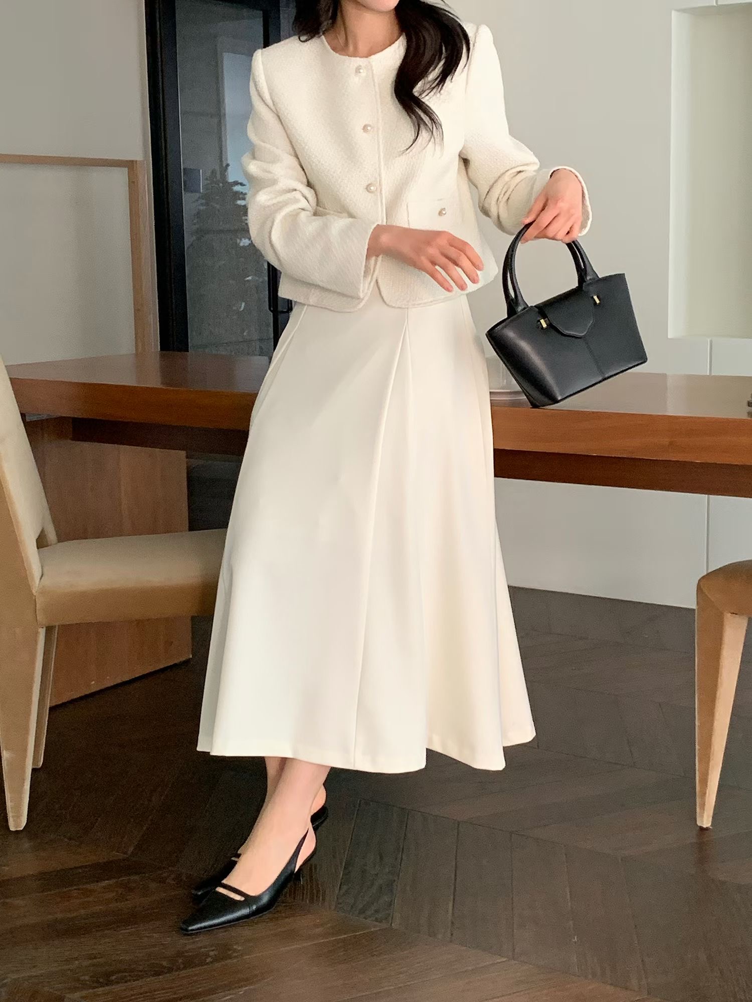 SATURDAY韓國代購女士新品推薦休閑職業時尚26春夏人氣長裙SATURDAY長裙圖色1