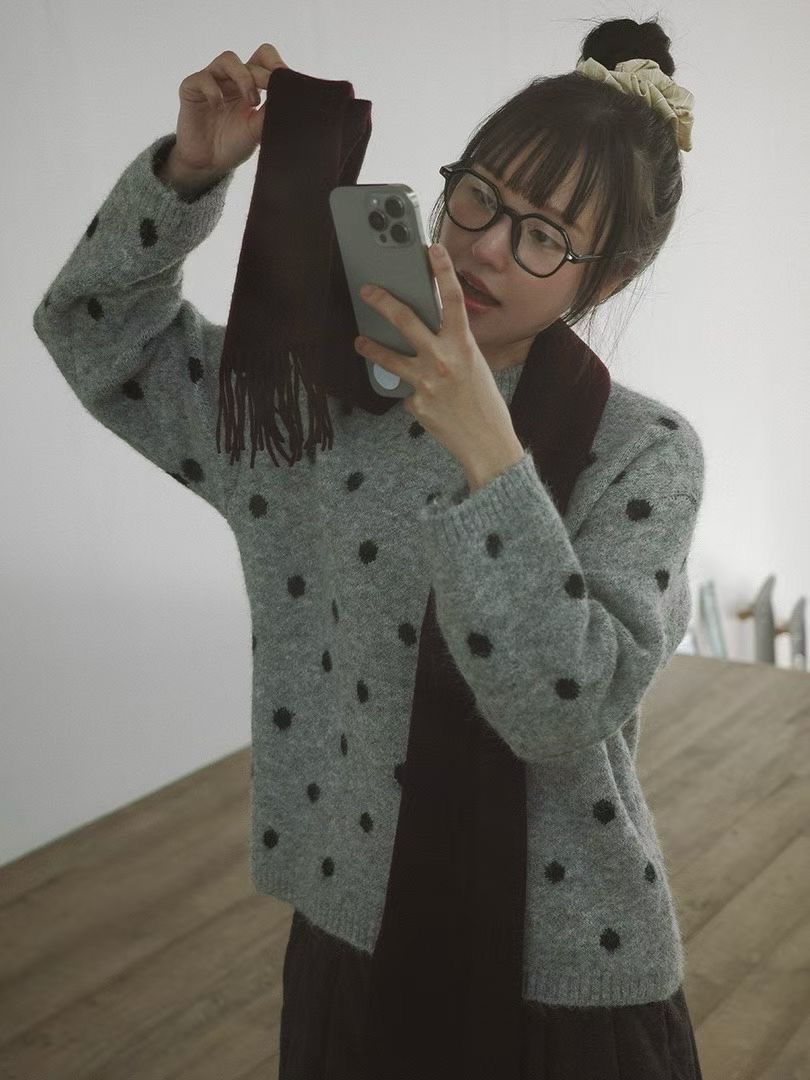 VIVACITY韓國直郵女裝新款休閑熱賣真品職業針織衫不含圍巾VIVACITY針織衫圖色1