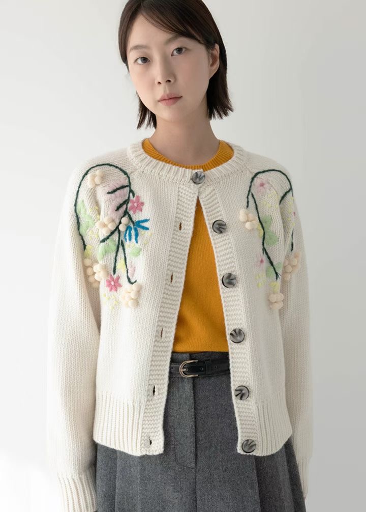 VIVACITY韓國代購女裝新款職業時尚真品針織衫荷葉邊開衫VIVACITY針織衫圖色1