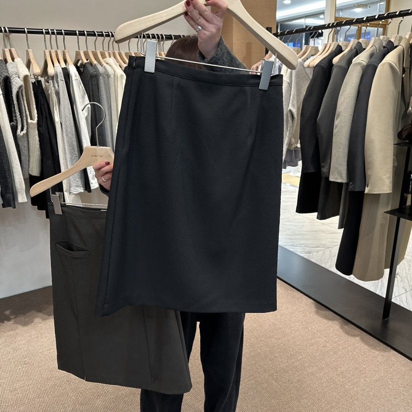 LE BUTTER東大門代購女裝新品職業休閑半身裙中短裙開衩LE BUTTER半身裙/中短裙