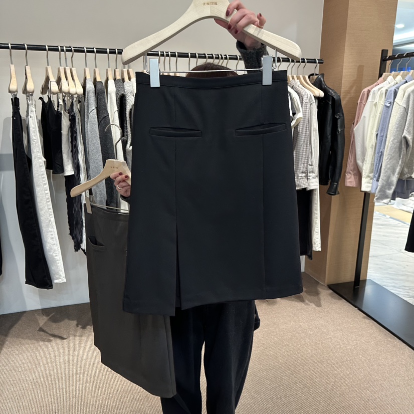 LE BUTTER東大門代購女裝新品職業休閑半身裙中短裙開衩LE BUTTER半身裙/中短裙圖色2