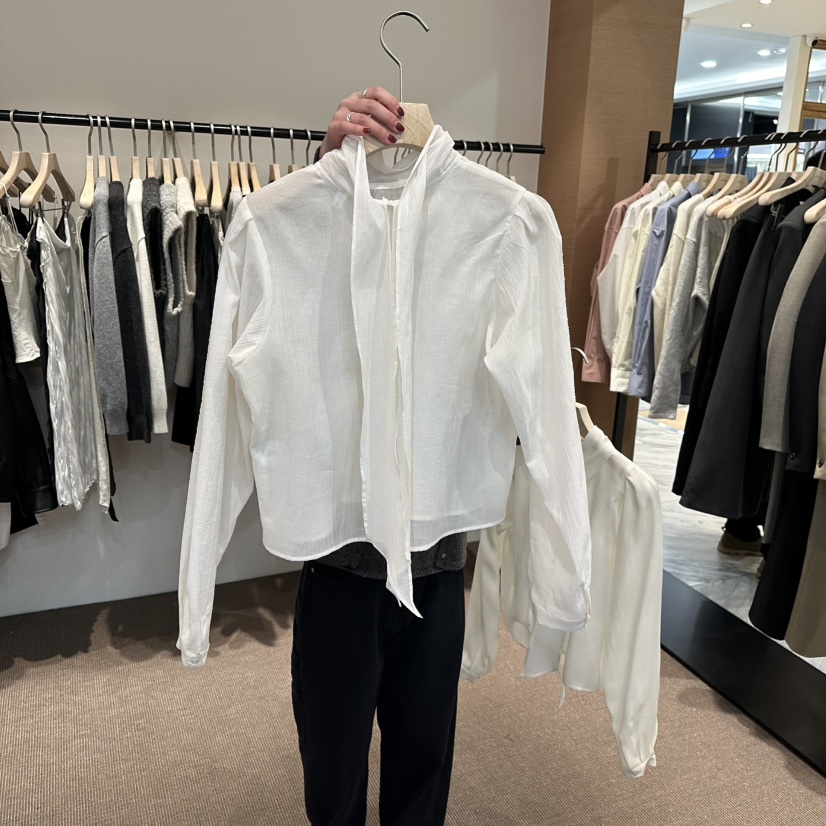 LE BUTTER韓國代購女裝新品26春季人氣休閑襯衫蕾絲衫圍巾LE BUTTER襯衫/蕾絲衫