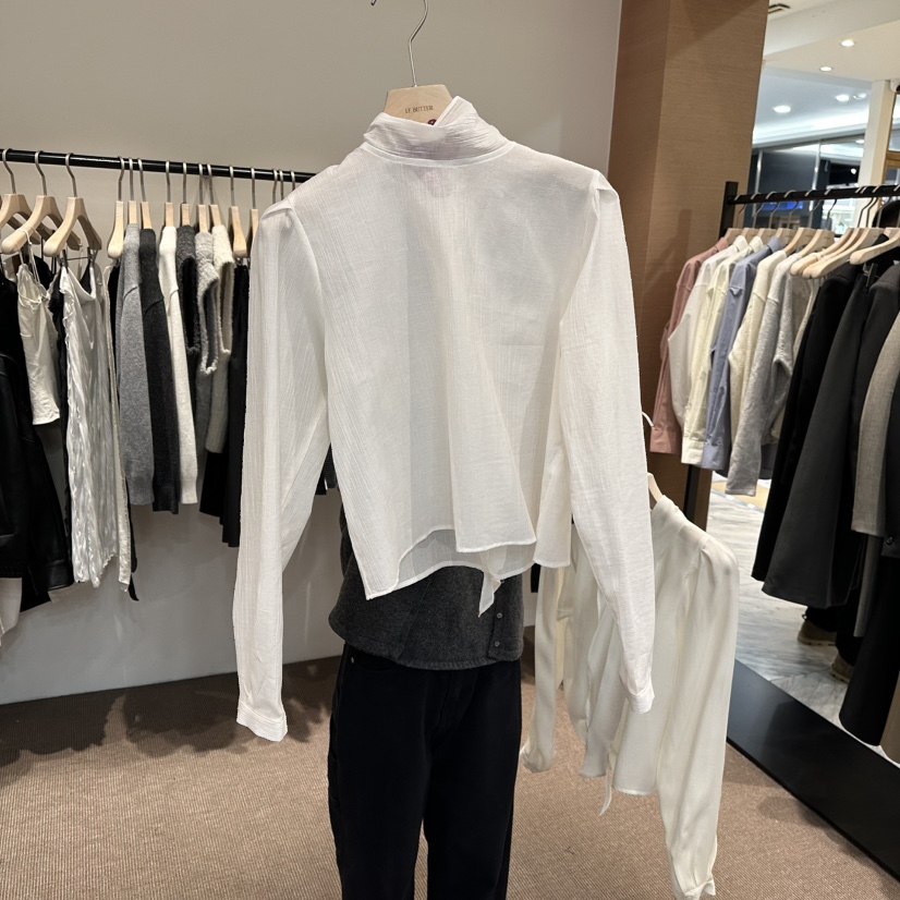 LE BUTTER韓國代購女裝新品26春季人氣休閑襯衫蕾絲衫圍巾LE BUTTER襯衫/蕾絲衫圖色2