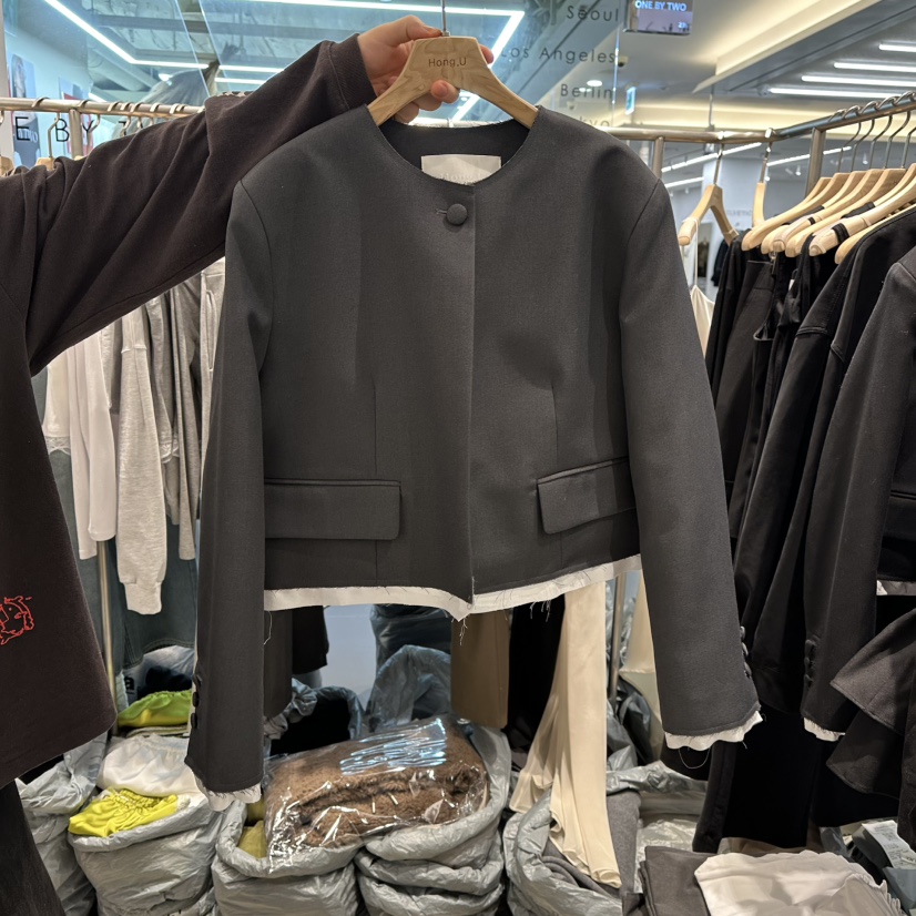 HONG.U韓國直郵女裝新品推薦時尚26春季職業熱賣休閑夾克HONG.U夾克圖色1