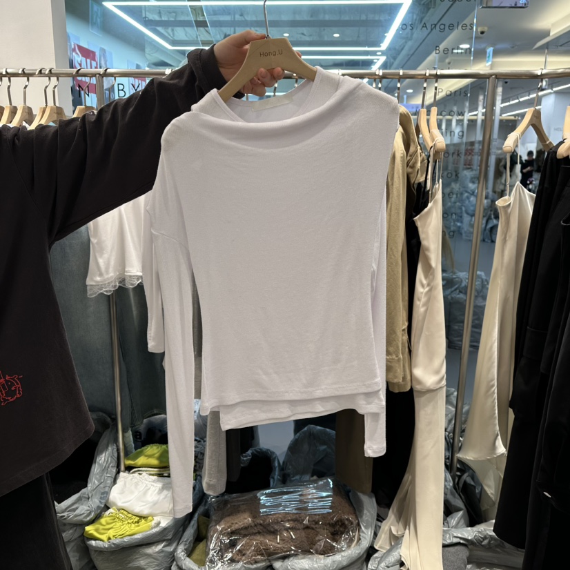 HONG.U東大門代購女士新款時尚職業熱賣長袖T恤假兩件折扣HONG.U長袖T恤圖色1