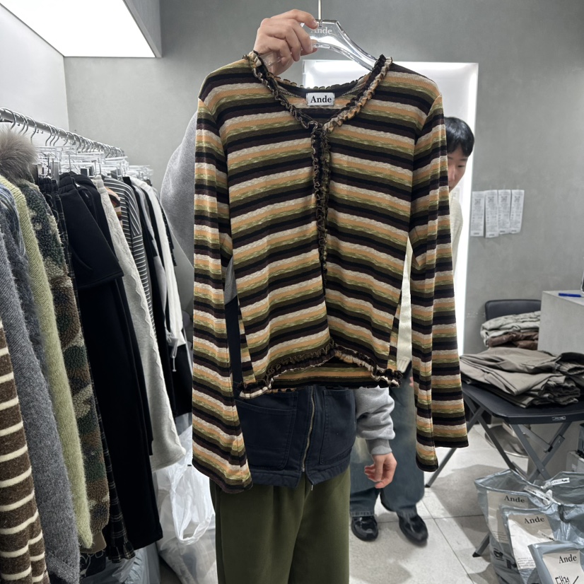 ANDE韓國代購女士新品休閑人氣職業時尚26春季針織衫開衫Ande針織衫圖色1