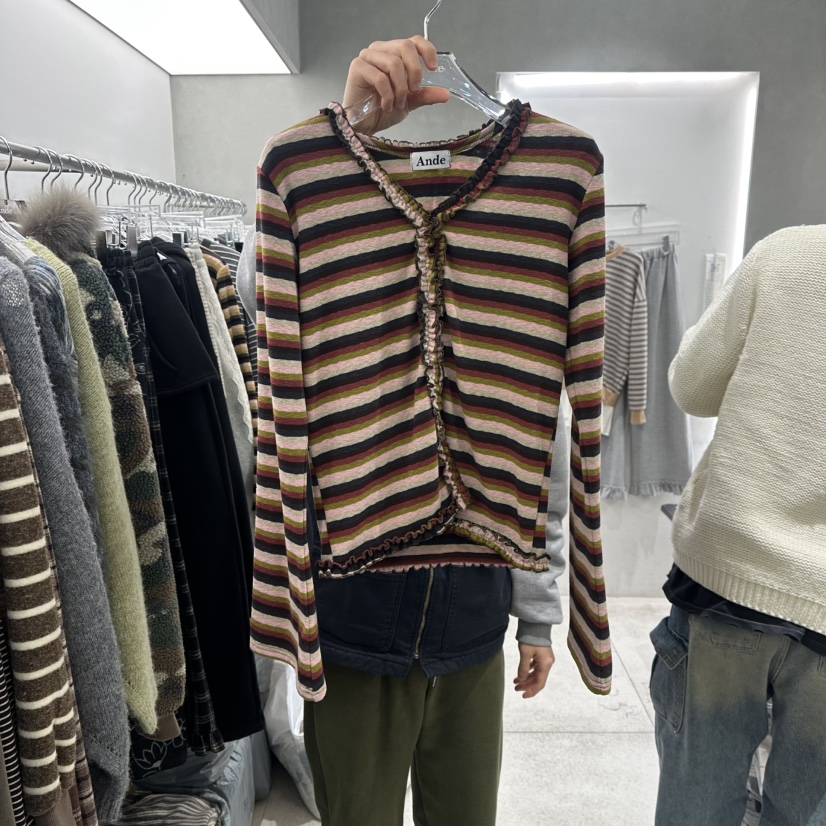 ANDE韓國代購女士新品休閑人氣職業時尚26春季針織衫開衫Ande針織衫圖色2