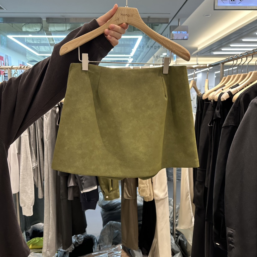 HONG.U韓國代購女士新品時尚職業推薦熱賣休閑人氣裙褲皮革HONG.U裙褲圖色1