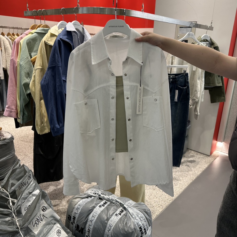 ATPZ東大門實拍女裝新款熱賣26春季人氣襯衫蕾絲衫不含內搭ATTENTION PLEAES襯衫/蕾絲衫圖色1