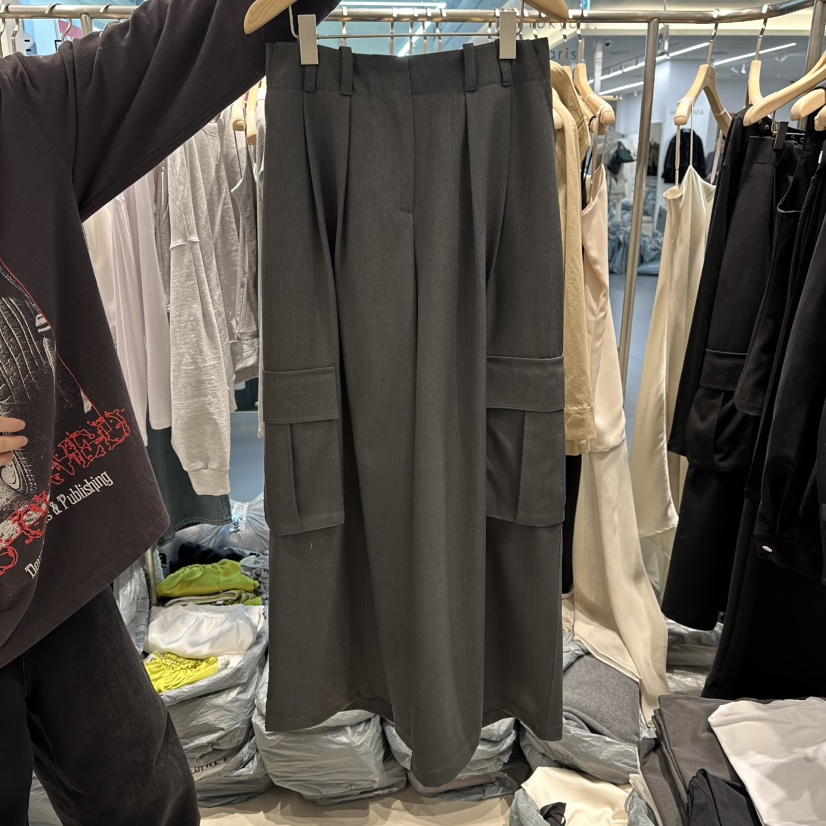 HONG.U東大門代購女士新品26春季時尚休閑熱賣休閑褲口袋HONG.U休閑褲圖色1