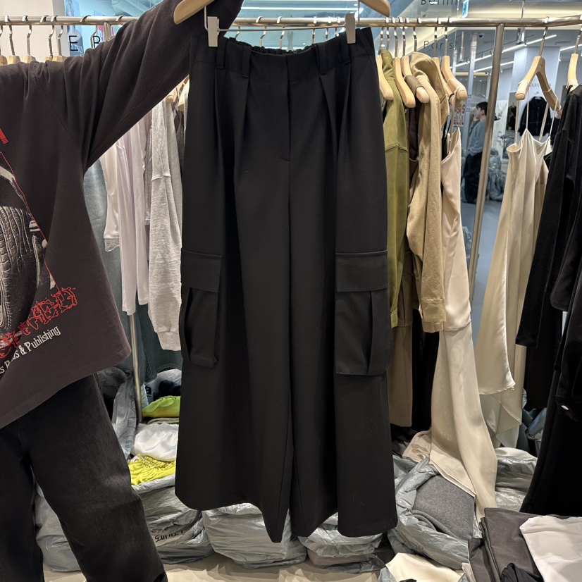 HONG.U東大門代購女士新品26春季時尚休閑熱賣休閑褲口袋HONG.U休閑褲圖色2