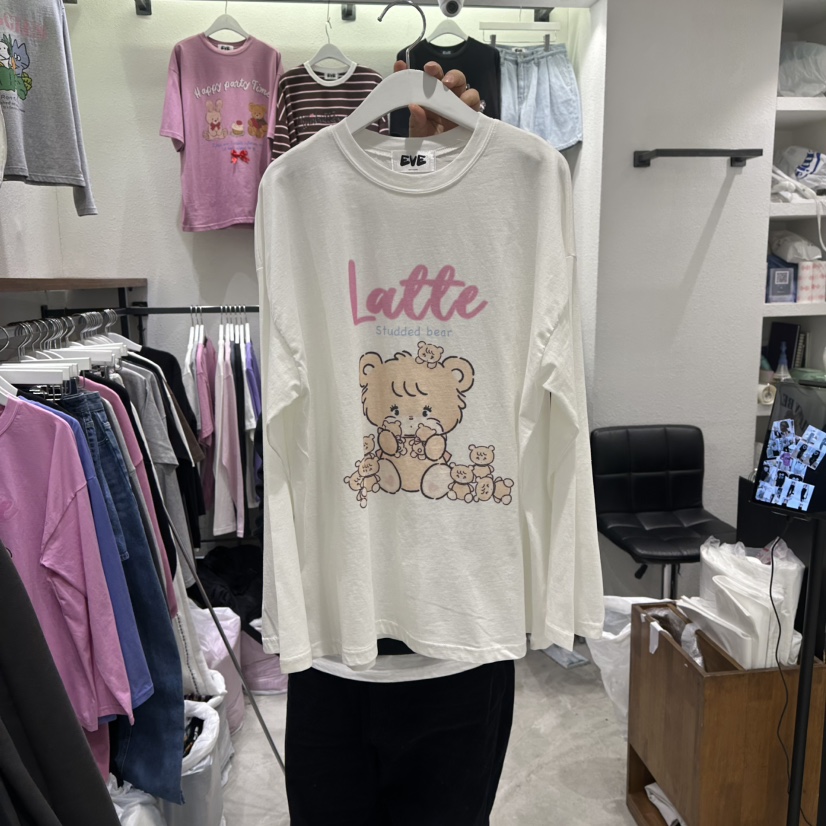 EVE東大門直郵女士新款休閑26春季人氣熱賣時尚職業長袖T恤EVE長袖T恤圖色1