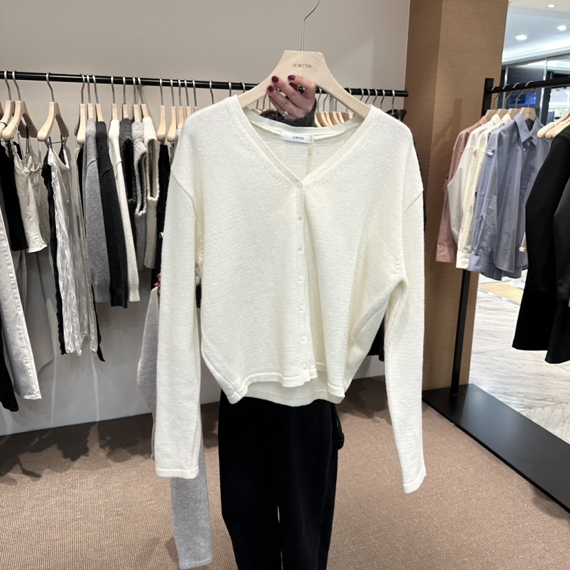 LE BUTTER東大門實拍女士新款26春季針織衫不含內搭浣熊開衫LE BUTTER針織衫圖色2