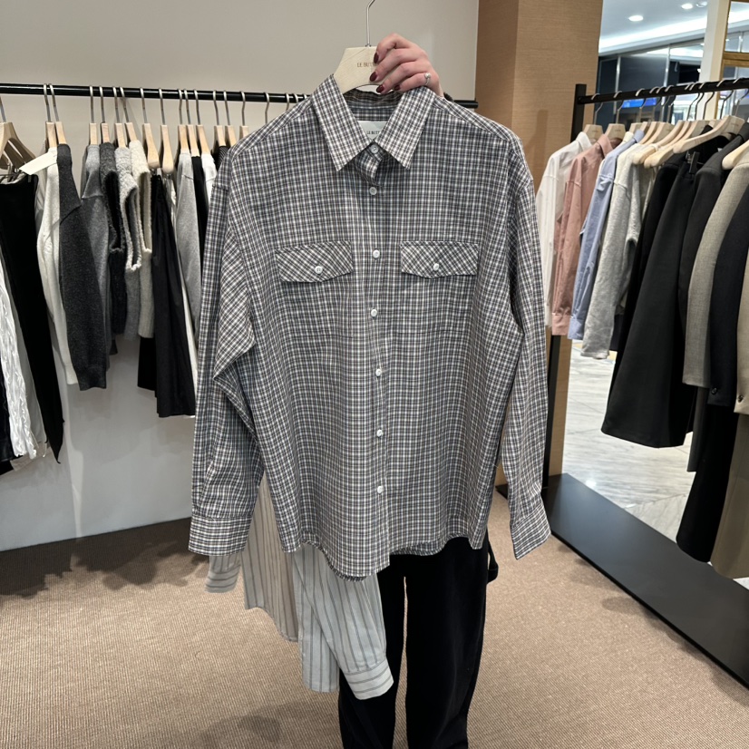 LE BUTTER東大門代購女裝新款推薦休閑26春季襯衫蕾絲衫直筒LE BUTTER襯衫/蕾絲衫圖色2