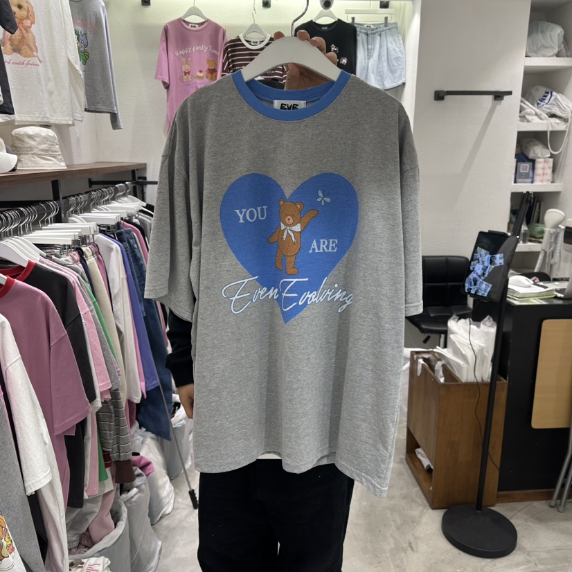 EVE韓國代購女士新款時尚熱賣人氣26春季職業休閑推薦T恤EVET恤圖色2