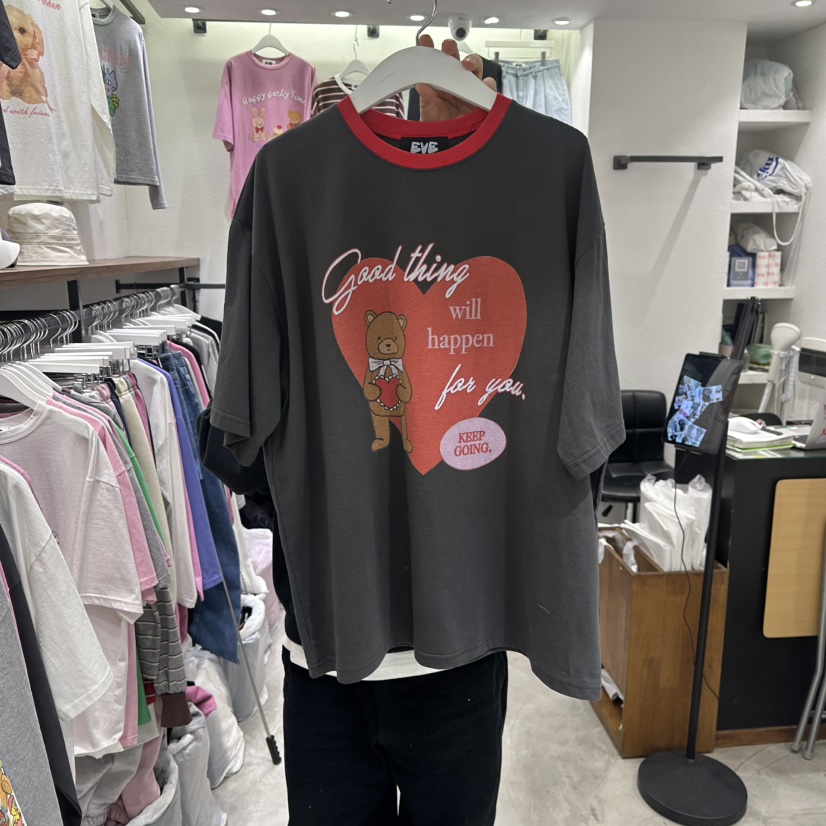 EVE韓國代購女士新款時尚熱賣人氣26春季職業休閑推薦T恤EVET恤圖色4