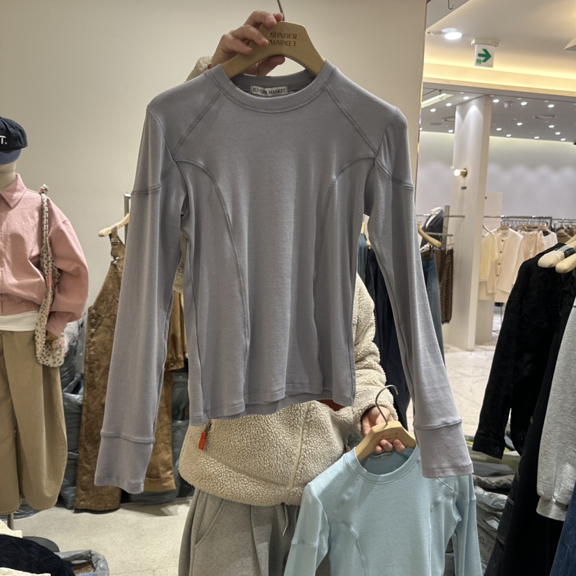 SUNDER MARKET東大門實拍女裝新款時尚推薦休閑職業長袖T恤SUNDER MARKET長袖T恤圖色3