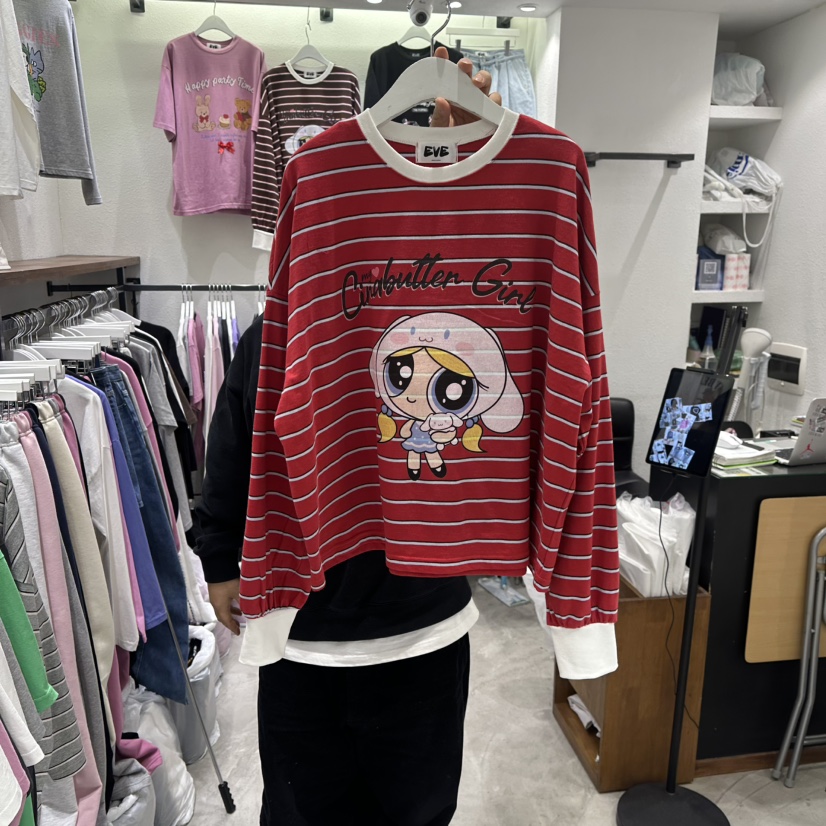 EVE東大門實拍女裝新款人氣推薦休閑26春季時尚長袖T恤絨EVE長袖T恤圖色3