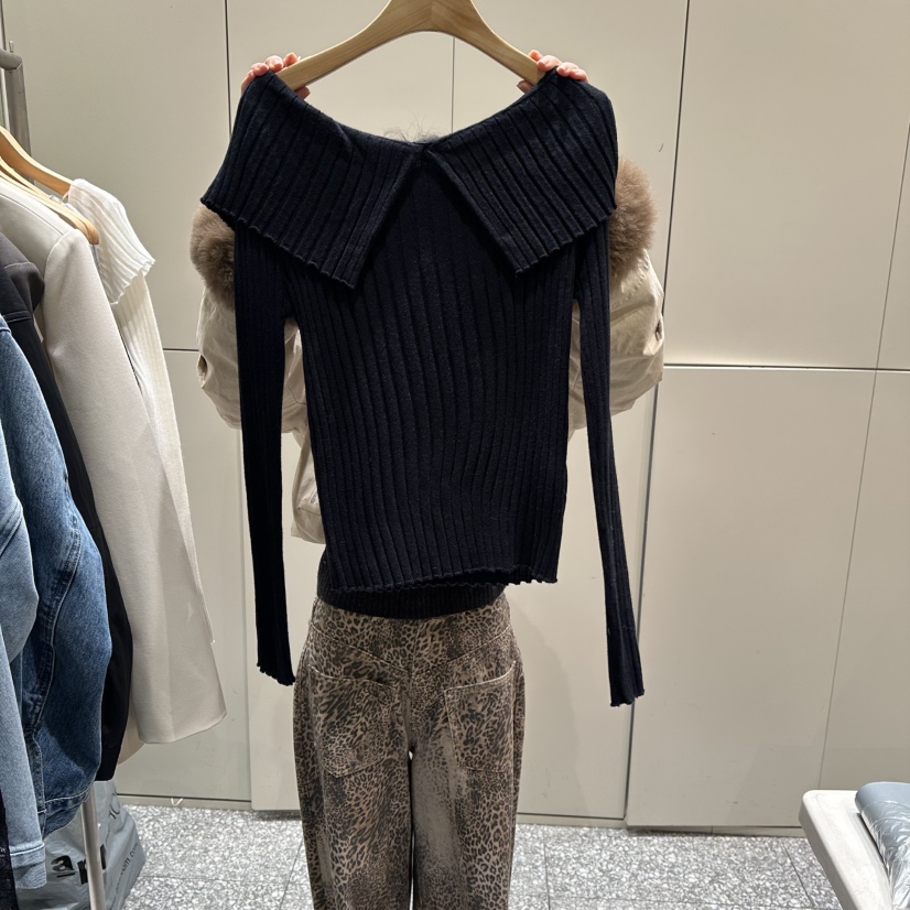 SOF韓國代購女裝新款人氣推薦26春季時尚職業休閑針織衫露肩SOF針織衫圖色3