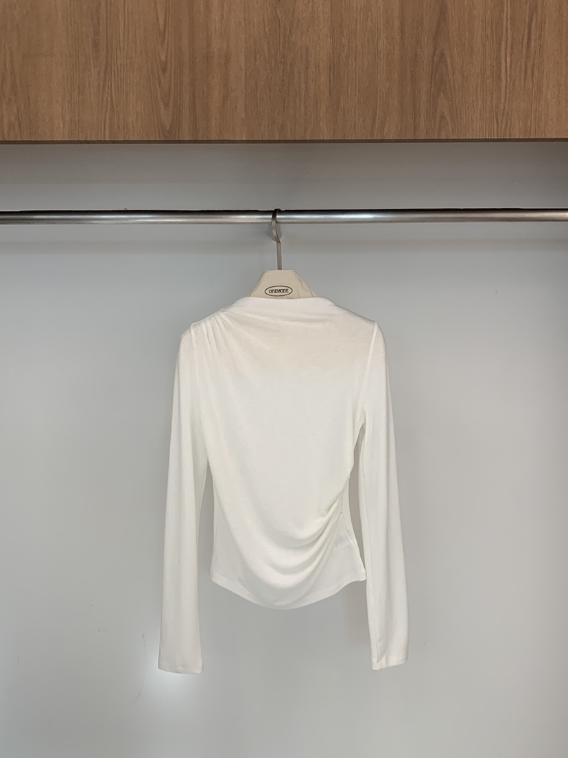 ONE MONE韓國代購女裝新品26春季推薦熱賣休閑長袖T恤褶皺ONE MONE長袖T恤圖色1