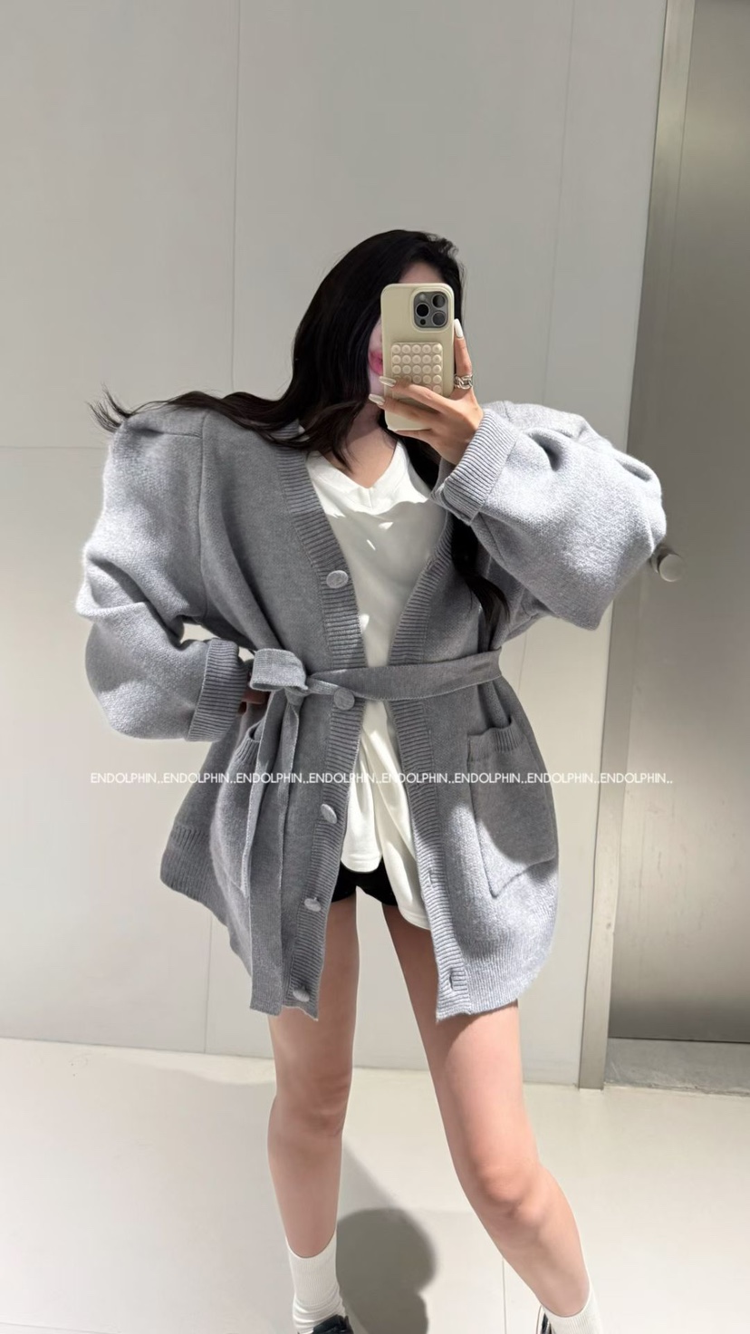 ENDOLPHIN東大門實拍女裝新款人氣熱賣推薦職業針織衫含腰帶ENDOLPHIN針織衫圖色2