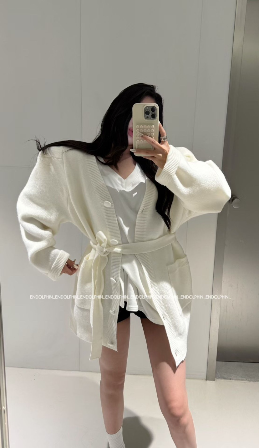 ENDOLPHIN東大門實拍女裝新款人氣熱賣推薦職業針織衫含腰帶ENDOLPHIN針織衫圖色4