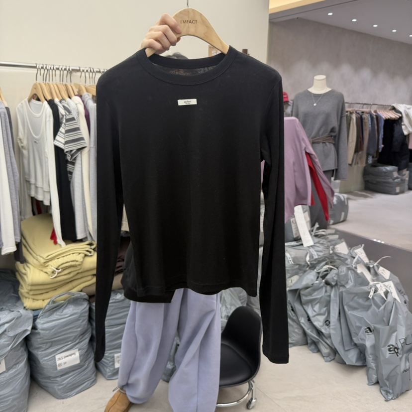 I MFACT東大門代購女士新品熱賣職業休閑長袖T恤天絲羊毛I MFACT長袖T恤圖色2
