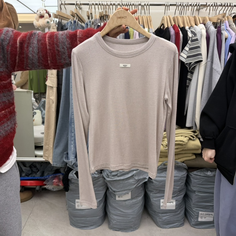 I MFACT東大門代購女士新品熱賣職業休閑長袖T恤天絲羊毛I MFACT長袖T恤圖色6