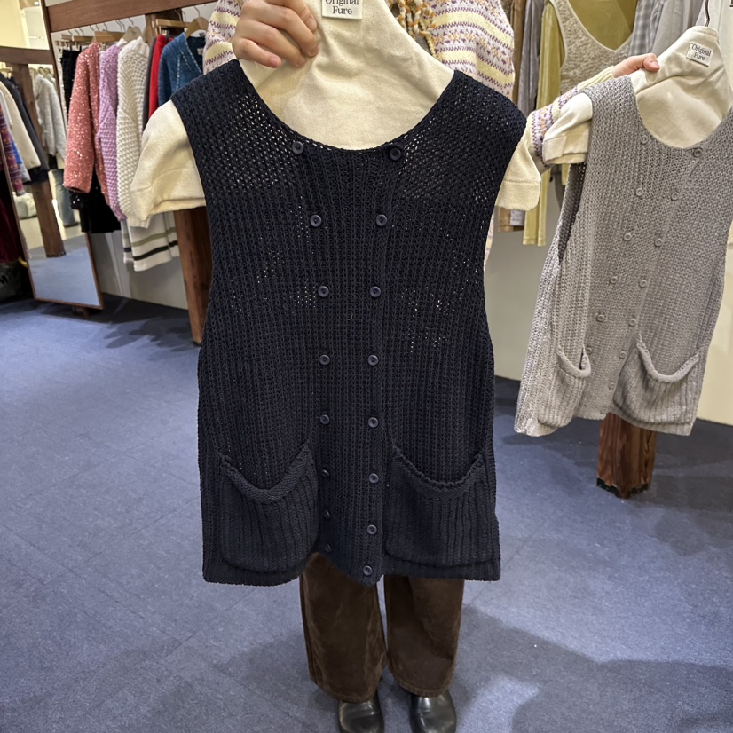 FURE韓國直郵女士新品人氣26春季推薦休閑吊帶背心紐扣背心FURE吊帶/背心圖色2