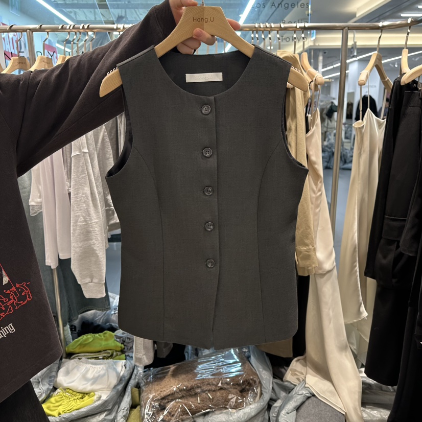 HONG.U韓國直郵女士新款職業休閑熱賣26春季推薦人氣馬甲HONG.U馬甲圖色1