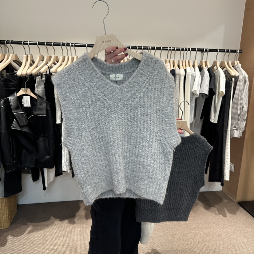 LE BUTTER東大門直郵女裝新款時尚26春季針織衫羊駝毛V領LE BUTTER針織衫圖色2