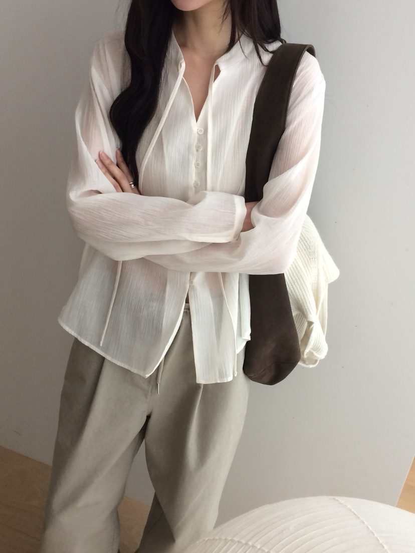 ANOU韓國直郵女裝新品26春季時尚職業熱賣休閑襯衫蕾絲衫ANOU襯衫/蕾絲衫