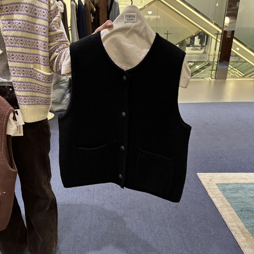 FURE韓國直郵女裝新品時尚職業26春季人氣推薦休閑馬甲羊毛FURE馬甲圖色2