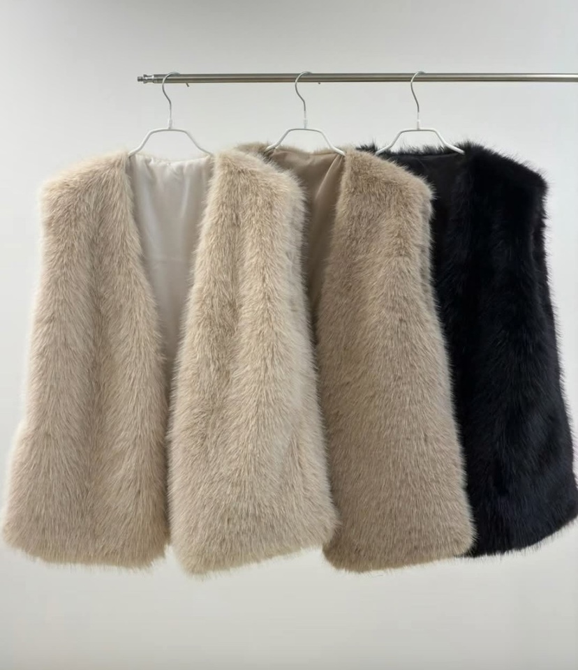 SANS東大門實拍女裝新品職業休閑26春季時尚人氣馬甲毛皮SANS馬甲圖色2左二色