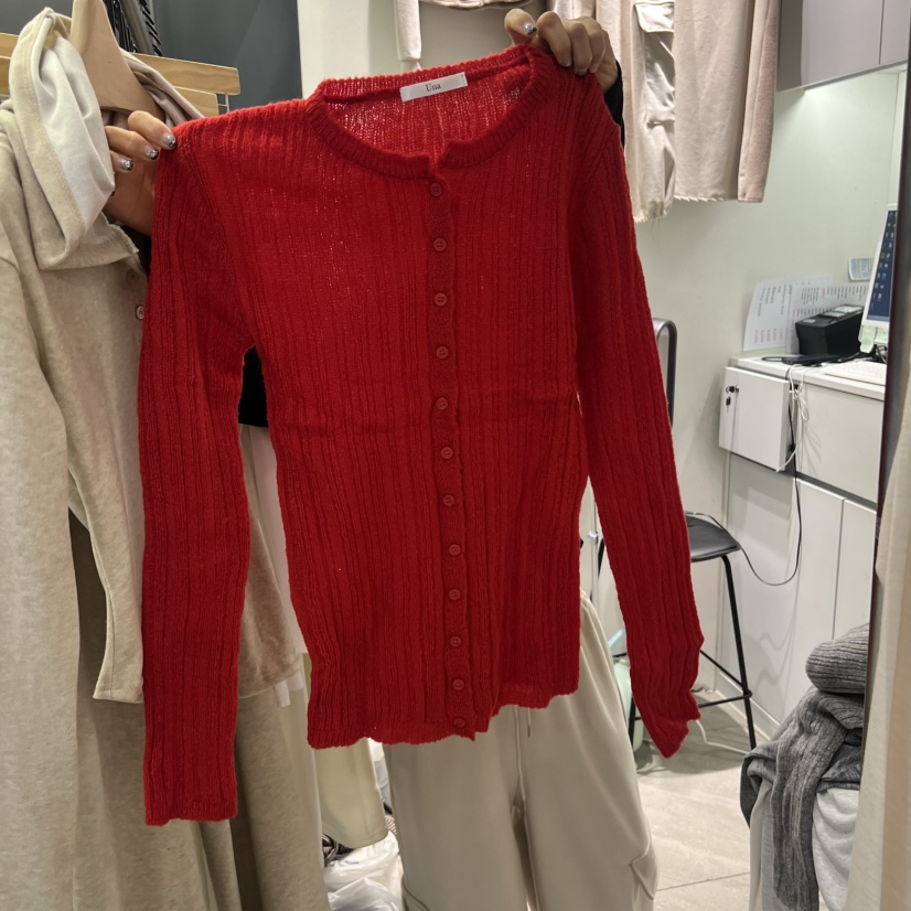 UNA/THE MAY東大門實拍女裝新款人氣時尚推薦針織衫紐扣THEMAY/UNA針織衫圖色2