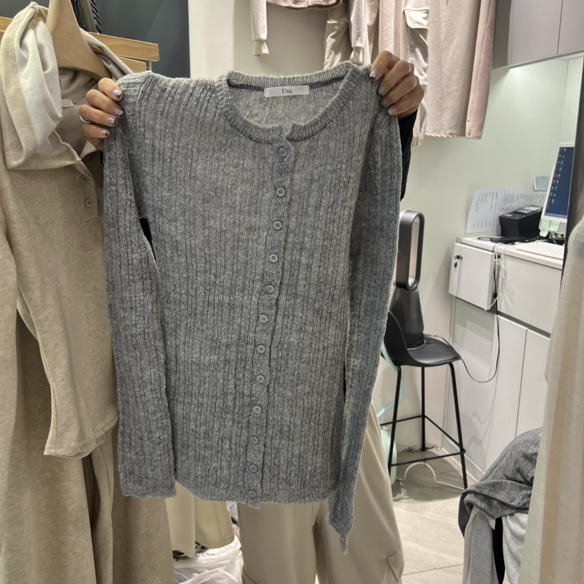 UNA/THE MAY東大門實拍女裝新款人氣時尚推薦針織衫紐扣THEMAY/UNA針織衫圖色3