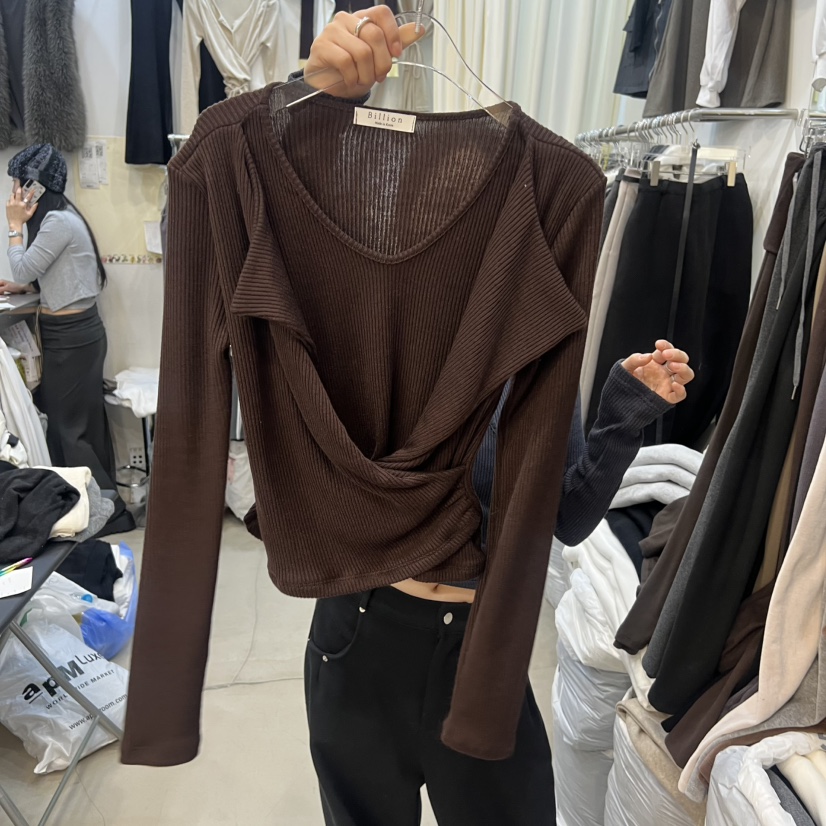 BILLION-L韓國代購女裝新品推薦職業時尚26春季長袖T恤假兩件BILLION-L長袖T恤圖色1