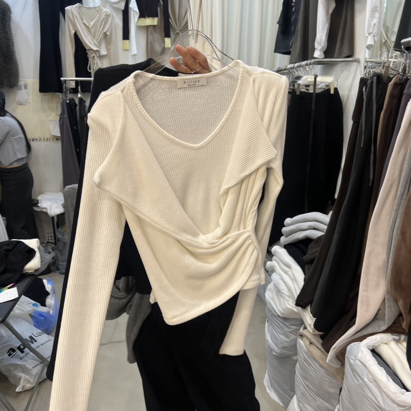 BILLION-L韓國代購女裝新品推薦職業時尚26春季長袖T恤假兩件BILLION-L長袖T恤圖色3