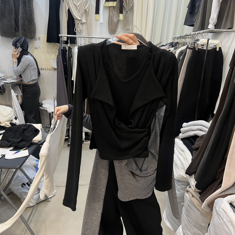 BILLION-L韓國代購女裝新品推薦職業時尚26春季長袖T恤假兩件BILLION-L長袖T恤圖色4