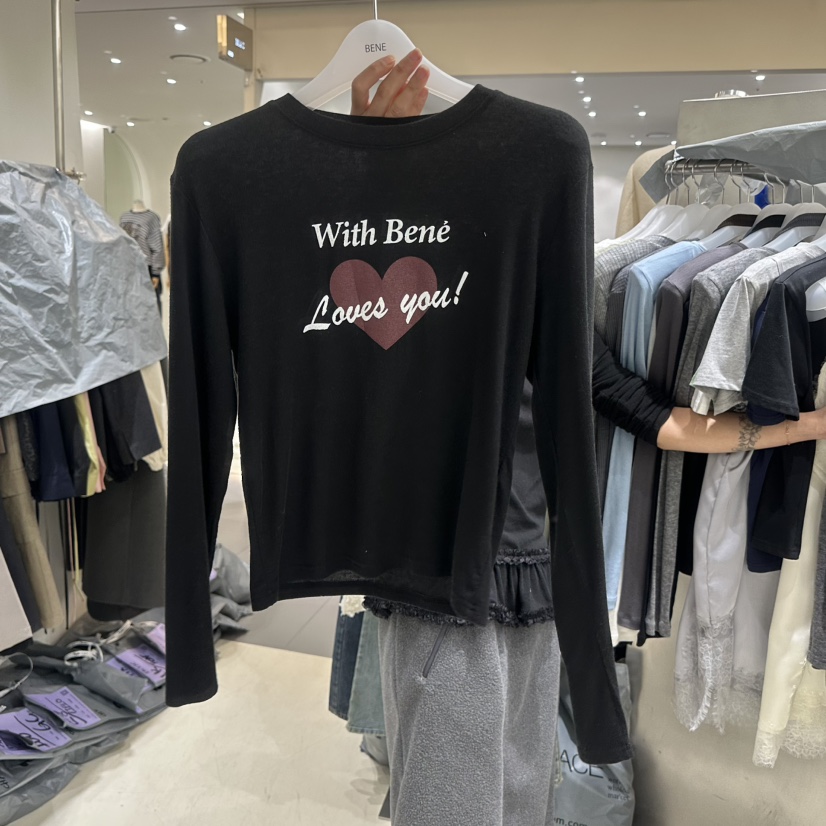 BENE東大門直郵女裝新款時尚休閑熱賣職業推薦26春季長袖T恤BENE長袖T恤圖色6黑色