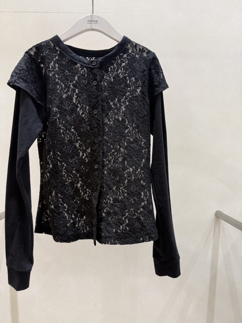 FEFFER東大門代購女裝新款26春季休閑職業推薦長袖T恤假兩件FEFFER長袖T恤