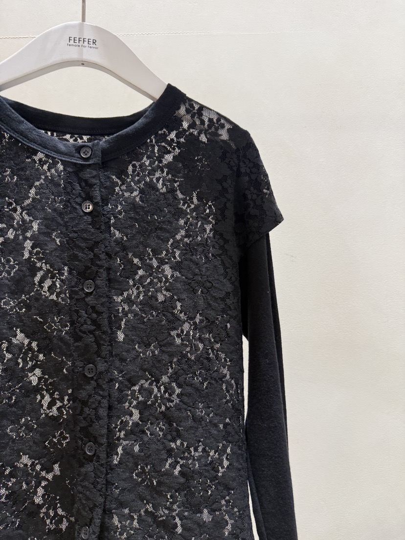 FEFFER東大門代購女裝新款26春季休閑職業推薦長袖T恤假兩件FEFFER長袖T恤