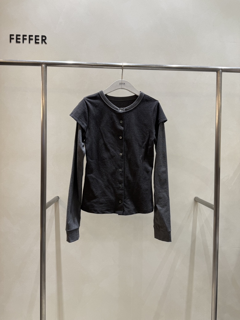 FEFFER東大門代購女裝新款26春季休閑職業推薦長袖T恤假兩件FEFFER長袖T恤圖色3