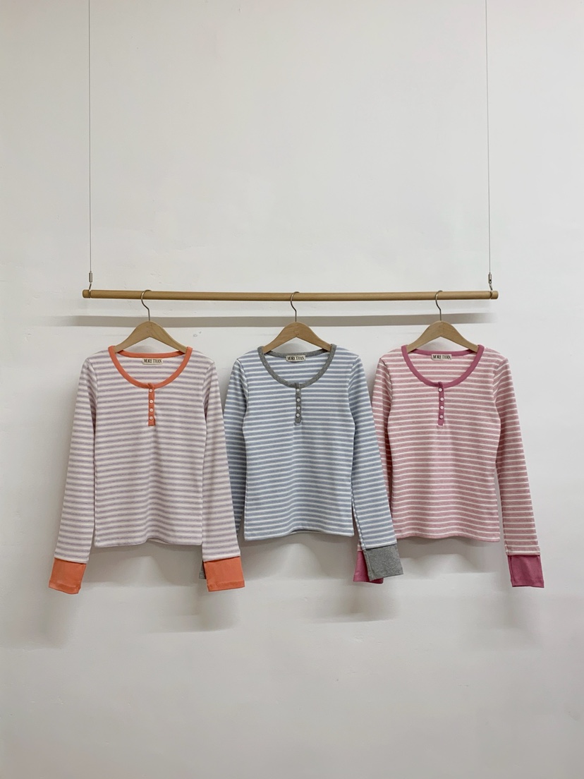 MORE THAN-P韓國代購女裝新品時尚休閑26春季推薦長袖T恤MORE THAN長袖T恤