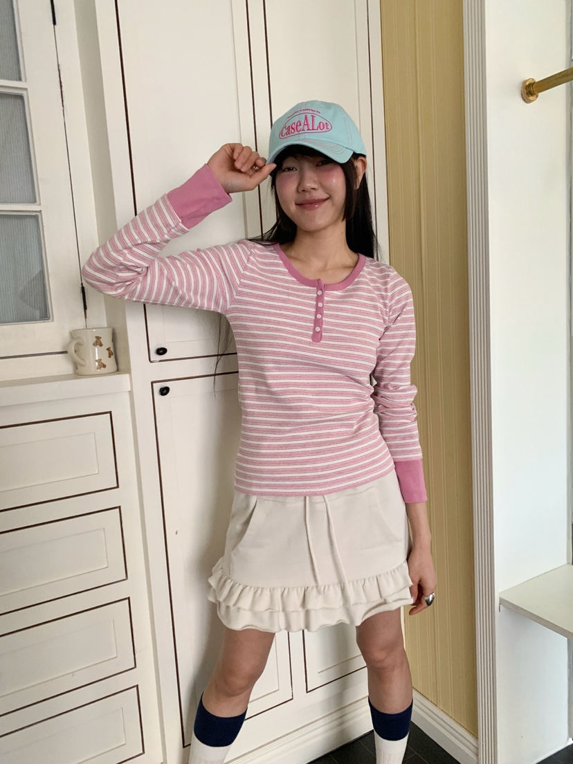 MORE THAN-P韓國代購女裝新品時尚休閑26春季推薦長袖T恤MORE THAN長袖T恤